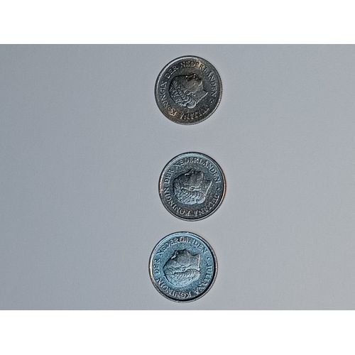 Pays-Bas Nederland Lot De 3 Pieces De 25 Cent Juliana De 1966 1977 1980