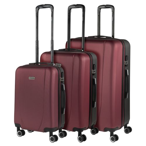 Set De 3 Valises De Voyage Rigides 4 Roues Trolley ABS. Résistantes Et Légères. Poignée 2 Anses Et Cadenas. Petite Moyenne Et Grande. 71100