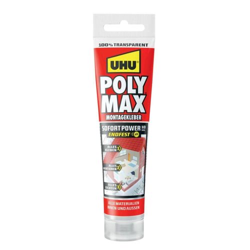 UHU Tube 115g Colle de montage POLYMAX Prise Immédiate Transparent