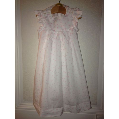 Magnifique Robe Blanche Avec Petits C?Urs Rose &#34cacharel&#34 Taille 2 Ans Idée Cadeau