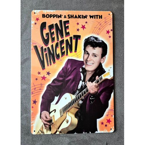 Plaque métallique décorative Gene Vincent Rockabilly Rock'n'roll