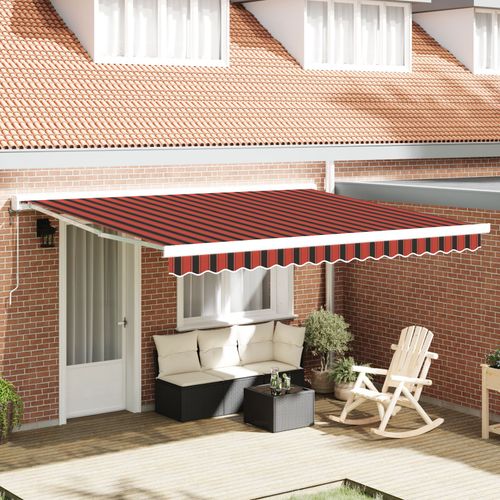 Vidaxl Store Rétractable Manuel Orange Et Marron 350x250 Cm