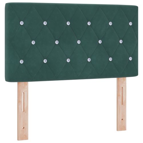 Vidaxl Tête De Lit Avec Boutons En Cristal Capitonnée Vert Foncé 80 Cm En Velours