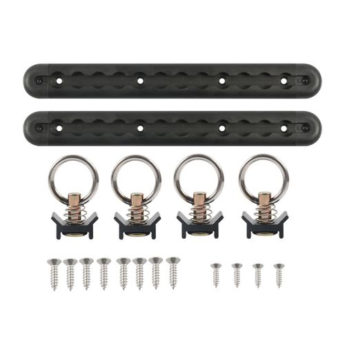 Rail Fixe Noir De 12 Pouces + Mousqueton - Convient Pour: Modification De Remorque De Camping - Car (Avec Bouchon)
