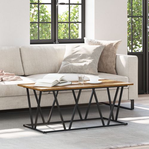 Table Basse Vidaxl En Bois Ancien 100x50x40 Cm, En Aggloméré Et Métal
