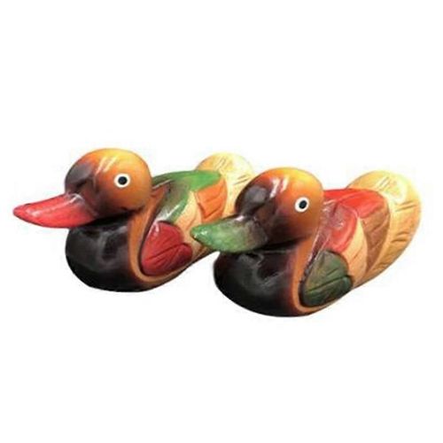 Canard Mandarin En Bois Modèle Décor 2Pcs Cadeau De Mariage Fait Main Ornement De Chevet Canard Mandarin Créatif