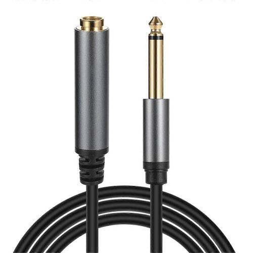Câble Audio Plaqué Or 6,35 Mm Vers Jack Mono Femelle Pour Amplificateur Mélangeurs Guitare Basse Électrique D Connecteur 6,35 Mm (5m)