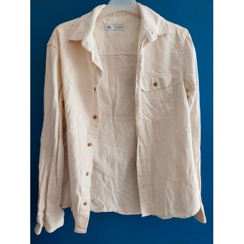 Chemise Zara Écru Coton Ts