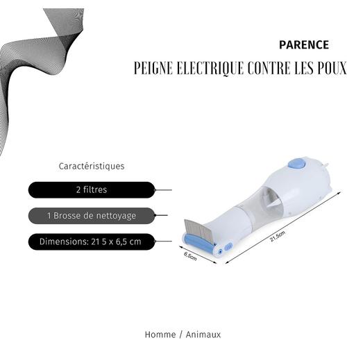Aspirateur Peigne anti poux et anti puces électrique avec filtre incorporé