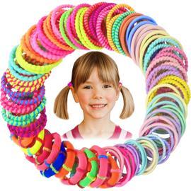 100 Pièces Elastique Cheveux Bebe, 10 Styles Multicolore Mini Ponytail Elastique  Cheveux Fille, pour Enfants, Filles, Nourrissons, Tout-petits