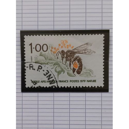 L179 -- Timbre Oblitéré France N ° 2039 -- Année 1979 -- " Protection De La Nature, Abeille Apis Mellifica ".