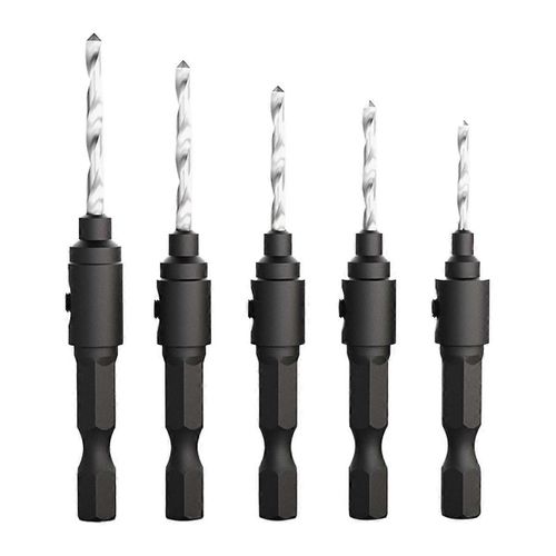 5 Pcs Travail De Bois Trou Ouvre-Boîte Hexagone Vis Matériel Outils Fraiser Percer Fraiser Percer A