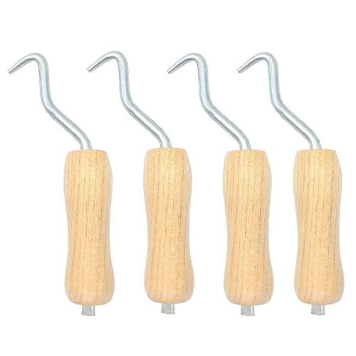 Rebar Twister Avec Poignée En Bois Béton Fil De Fer Outil De Torsion D¿Attache Outil D¿Attache En Acier À La Main Pour La Torsion De Clôture Paquet De 4