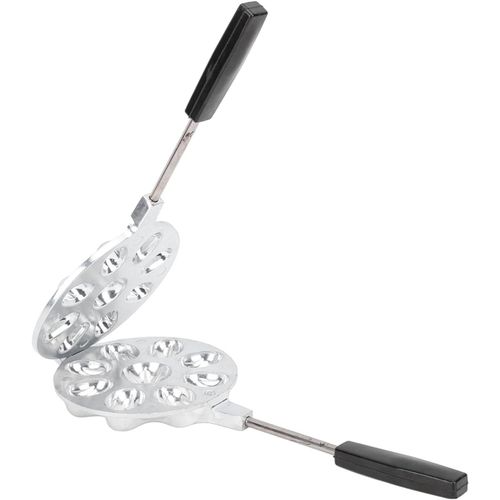 Yemaesre-Gaufrier Aux Noix En Acier Inoxydable - Moule À Biscuits Kp-1b Pour Gaz Et Charbon - Moule À Gaufres Aux Noix De 4 Cm - Sûr Et Facile À Util R - Plaque De Cuisson Sans Bpa