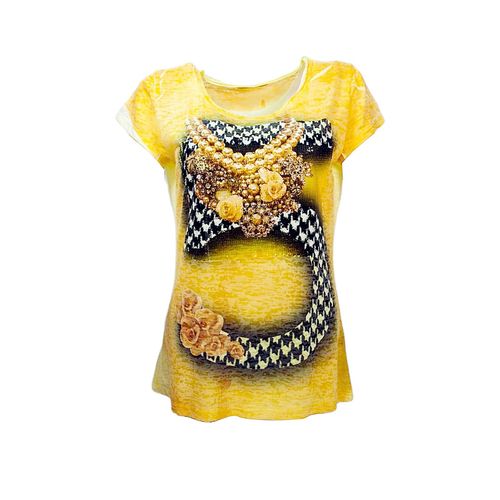 T-Shirt Jaune, Chemise Florale, Chemise À Demi-Manches, Chemise À Col, Golden Glow : T-Shirt Jaune Pour Femmes - Tee-Shirt Décontracté Vibrant Pour Toutes Les Occasions