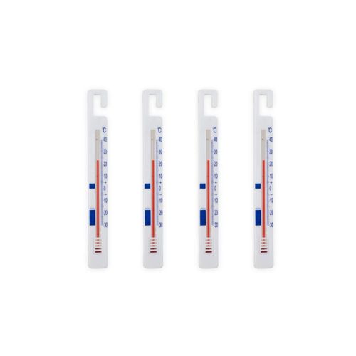 Fackelmann 9922450 Lot De 4 Thermomètres Congélateur, Thermomètre Réfrigérateur, Thermomètre Frigo, Thermomètre, Plastique, 15 Cm