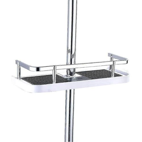 Abs Plastique Étagère De Douche Télescopique Réglable, Organisateur De Salle De Bain Porte-Savon Pour Stocker Le Savon De Shampooing, Pas De Montage De Perçage Pour 19mm-25mm