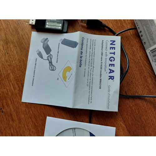 Netgear NWA3100 adaptateur USB sans fil avec support et cable
