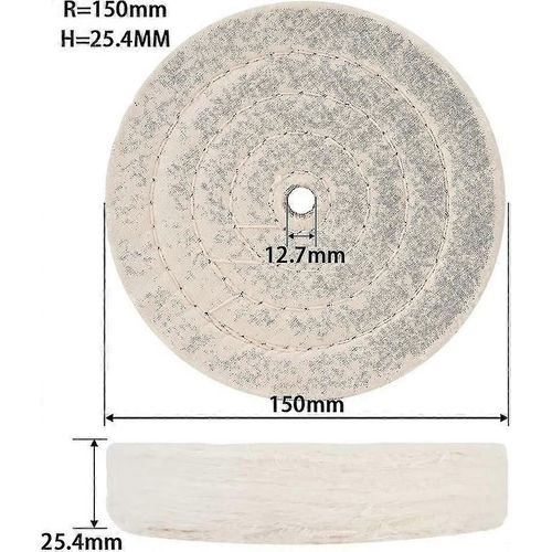 2 Pack 6 » Disques de polissage (70 épaisseurs) pour meuleuse de banc, effet miroir en coton Scrollsqy