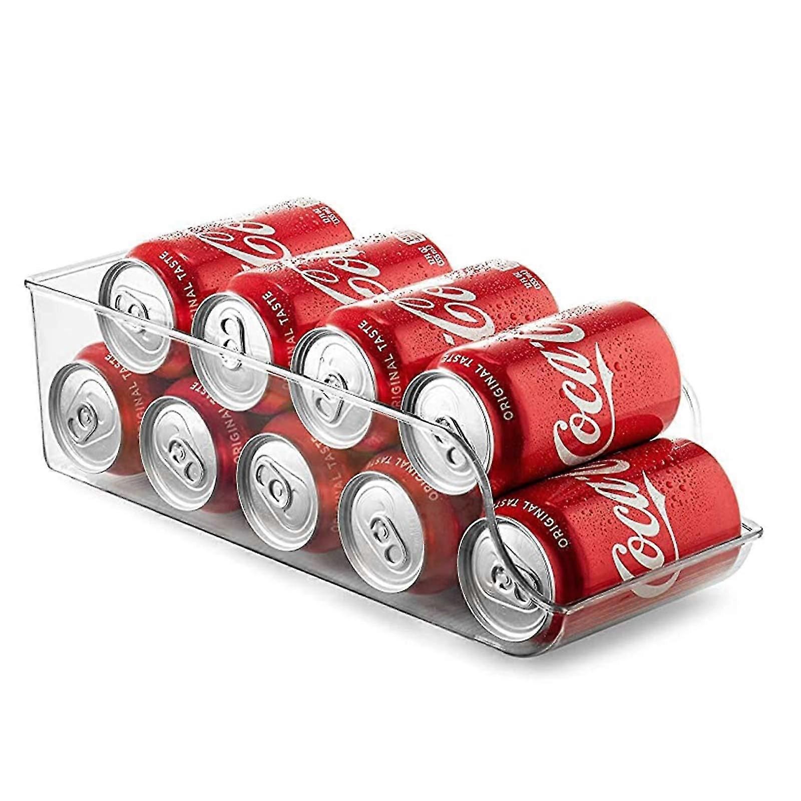 Organisateur de tiroir de rangement de réfrigérateur en acrylique, plateau de stockage d¿aliments en conserve transparent respectueux de l¿environnement avec bande ondulée antidérapante pour le stocka