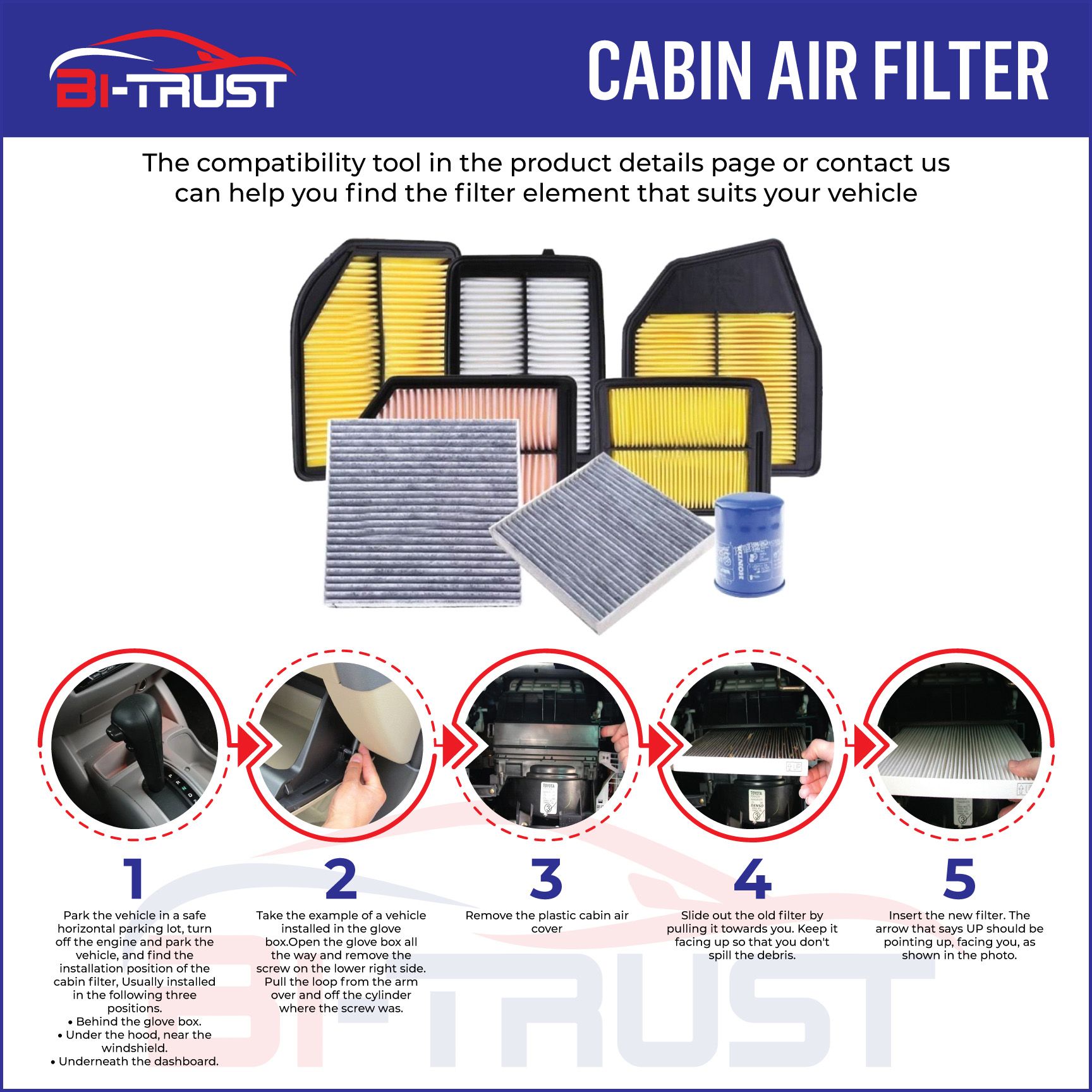 Bi-Confiance Filtre  Air D'habitacle Pour 2018-2019 Ford Ec... - 4
