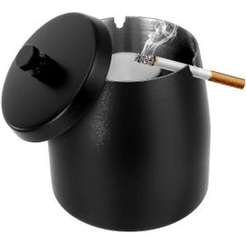 Cendrier à cigarettes extérieur avec couvercle sans fumée En acier inoxydable Cendriers couverts Coupe-vent odorants Pour Extérieur Patio Maison Bureau Inodore T
