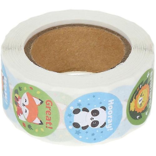 1 Rouleau / 500pcs Cartoon Lovely Motivational Stickers Reward Sticker Reward Décalcomanies