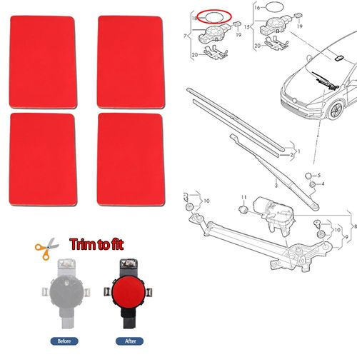 Film Adhésif En Gel Pour Capteur De Pluie Et De Lumière, Coussin En Silicone, Kit De Réparation De Puce De Pare-Brise, Ruban Multi-Usages Pour Bmw X5, E53, 4 Pièces