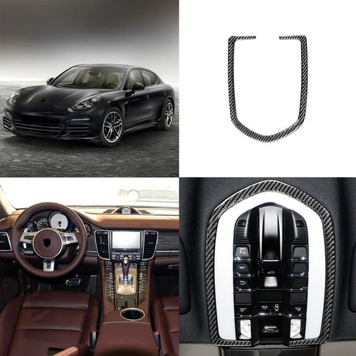 Bandes Décoratives De Lampe De Lecture Avant En Fibre De Carbone, Autocollant De Décoration Intérieure De Voiture, Accessoire Porsche Panamera 2010-2016