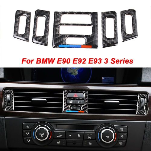 Autocollant En Fiber De Carbone Pour Tableau De Bord, Accessoire De Climatisation Central, Pour Bmw E90, E92, E93, Série 3