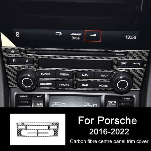Panneau De Commande Central En Fibre De Carbone, Couverture Décorative, Accessoires Intérieurs De Voiture, Autocollant De Décoration Pour Porsche 718, 982, 2016-2022