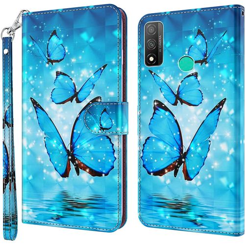 Coque Pour Huawei P Smart 2020, Housse Premium En Cuir Huawei P Smart 2020, Magnetique Flip Case Portefeuille Pu Cuir A Rabat Housse Etui De Protection Avec Porte Cartes (Papillon 3)