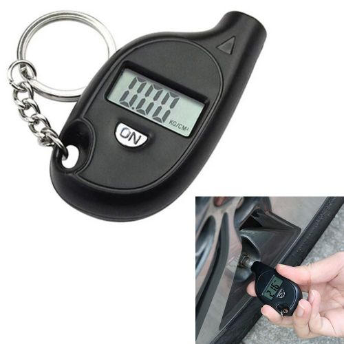 Manomètre De Pression D'air Pour Pneus De Voiture, Mini Porte-Clés Portable Avec Écran Lcd, Outil De Test Numérique Pour Contrôle De La Pression Des Pneus De Moto