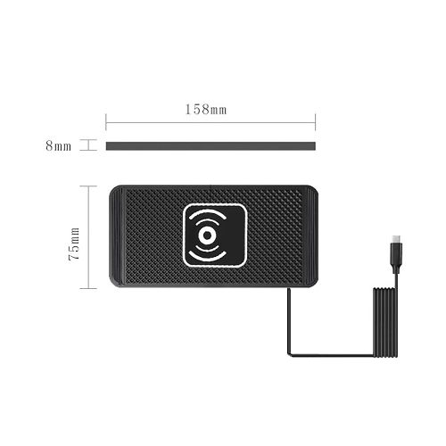 Tapis De Chargeur De Voiture Sans Fil En Silicone 15w, Antidérapant, Usb Type-C, Charge Rapide, Induction, Pour Téléphone Iphone Samsung