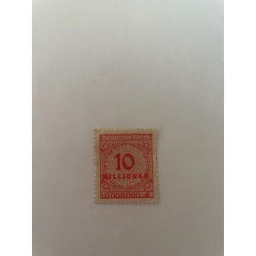 Timbre Allemand Deutsches Reich Rare 10 Millions Non Oblitéré