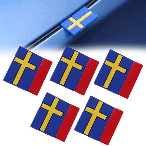 Étiquettes Autocollantes De Voiture En Drapeau Suédoise, 5 Pièces, Autocollants 3d, Badge De Calandre Avant Pour Porte De Voiture, Pour Volvo Xc40 Xc60 Xc90