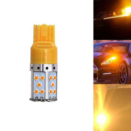 Ampoule Led Jaune Ambre T20 7440, 3030 35smd, Sans Erreur, Clignotant 360 Degrés, Signal D'arrêt 35w Universel Pour Feux De Stop, 1 Pièce
