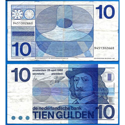 Pays Bas 10 Gulden 1968 Billet Netherlands Guldens Billet