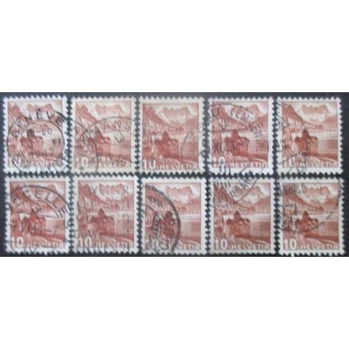 Suisse N°387 X 10 Oblitéré