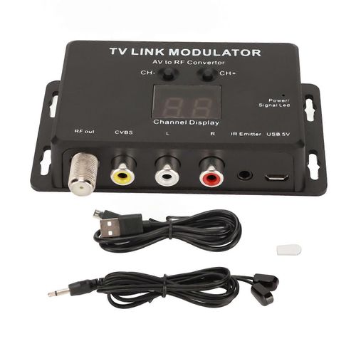 Prise en charge du modulateur de liaison TV PAL NTSC Petit convertisseur AV vers RF stable avec retour IR pour décodeur DVD DVR
