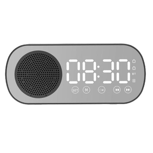 Horloge de haut-parleur Bluetooth Réveil miroir numérique intelligent multifonctionnel pour le bureau de l¿école à domicile Version anglaise Z7 Noir