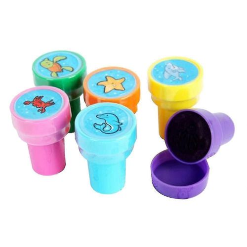 6 Pcs Auto-Encrage Timbres Timbres Enfants Mini Tampons Tampons En Plastique Timbres École
