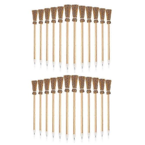 24 Pcs Witch Broom Crayons Pour Halloween Balai Stick, Stylo À Bille Crayons Halloween Party Favors Witch