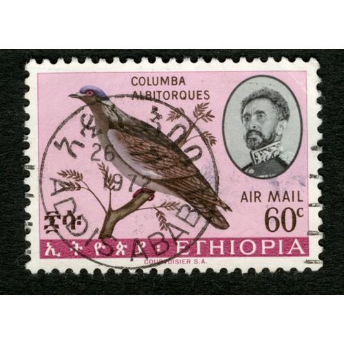 Timbre Oblitéré Ethiopia, Columba Albitorques, Air Mail, 60c