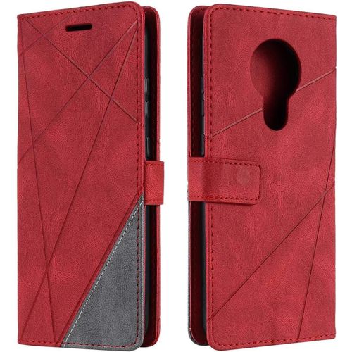 Coque Nokia 5.3, Etui En Cuir Pu Portefeuille Housse Fermeture Magnetique Und Flip Pour Nokia 5.3, Avec Fermeture Magnetique, Rouge