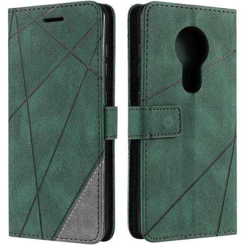 Coque Nokia 6.2, Etui En Cuir Pu Portefeuille Housse Fermeture Magnetique Und Flip Pour Nokia 6.2, Avec Fermeture Magnetique, Vert