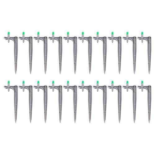 20Pcs / Sac Goutteur d¿irrigation avec insert au sol Arbres fruitiers goutte à goutte Émetteurs d¿irrigation pour le jardinage180 degrés (vert)