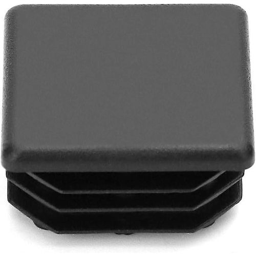 10pcs 30 x 30 mm Tube carré Flap Plugs, Bouchon d¿extrémité carré en plastique noir pour tube de tuyau, plastique polyéthylène, embouts