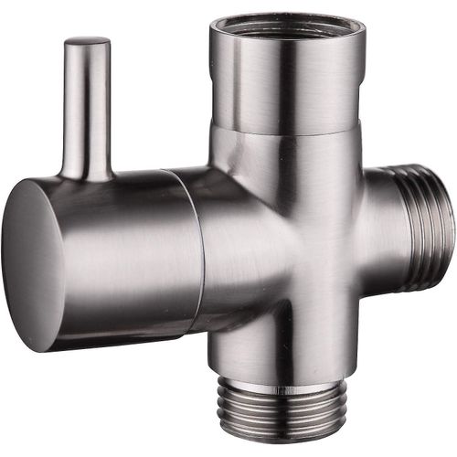 Vanne 3 voies en laiton massif G1 / 2 quot;Composants de douche à main Raccord universel, nickel brossé DSF0