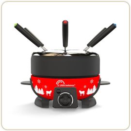 8689 HAPPY FONDUE 8 MEUUUH, APPAREIL À FONDUE 8 PERSONNES, CAQUELON ANTI-ADHÉSIF 2L, 800 W, ROUGE[GAU620949]
